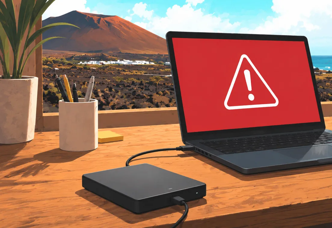 Emergency data backup and rescue on Lanzarote